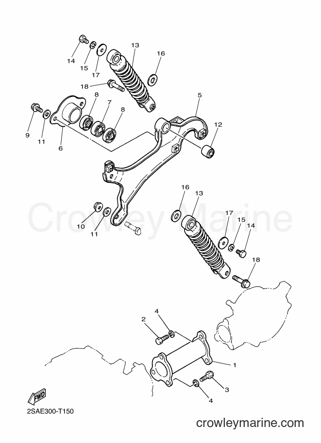 Yamaha Motors PW50 (2SAE) [010] - REAR ARM & SUSPENSION