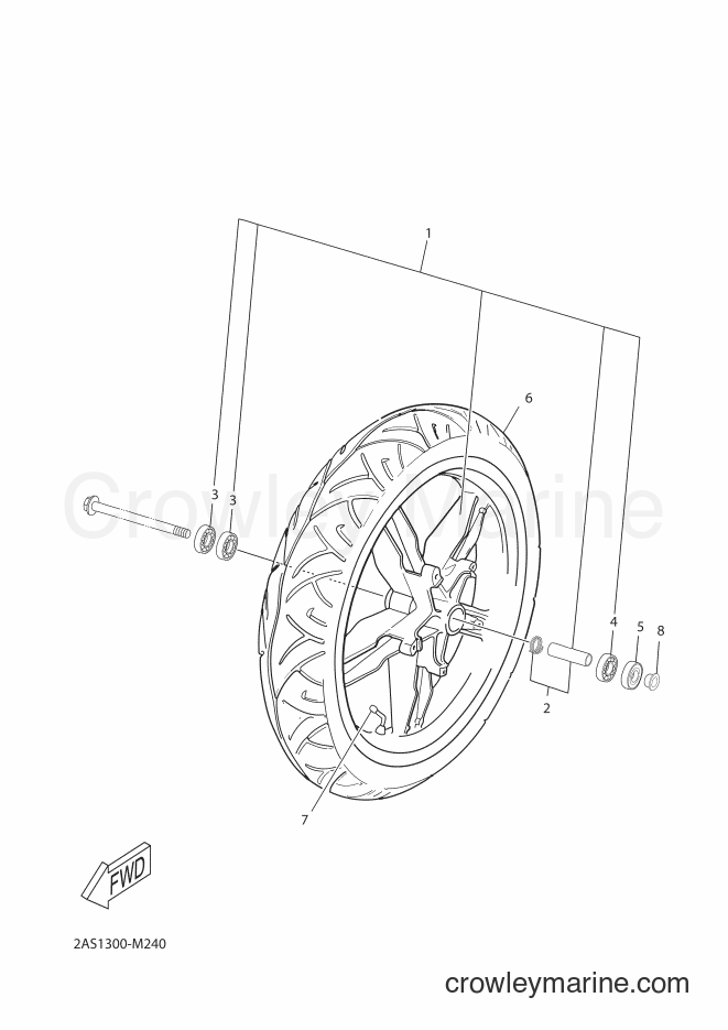 Yamaha Motors TZR50 (2AS1) [030] - FRONT WHEEL