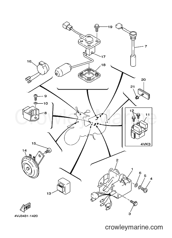 2001 Street Bike V100E - V100E (4VK3) [010] - ELECTRICAL 2