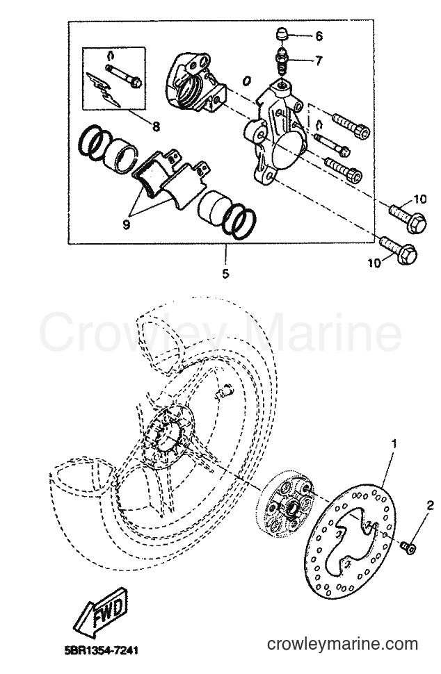 1999 Scooter YQ50 - YQ50 (5HE5) [010] - REAR BRAKE CALIPER