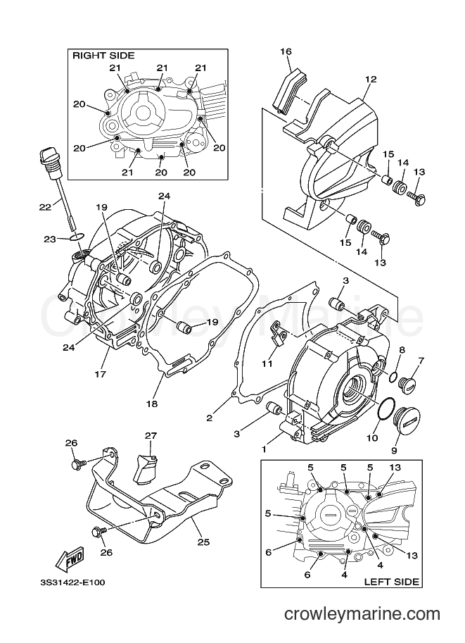 2007 Scooter T110SEC - T110SEC (5B93) [010] - CRANKCASE COVER 1