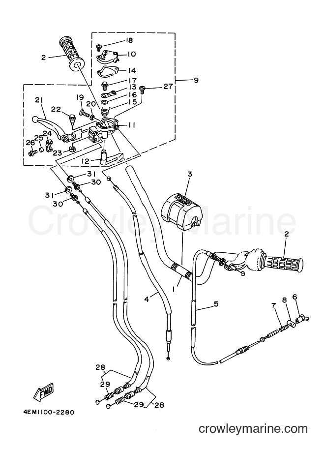 Yamaha Motors YF80M (4EMD) [999] - STEERING HANDLE & CABLE