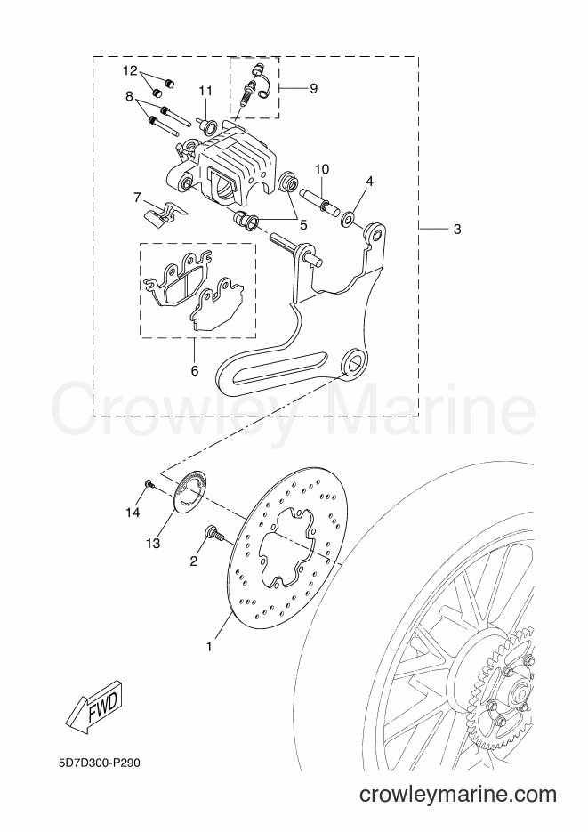 2015 Sport Bike MT125A - MT125A (5D7D) [080] - REAR BRAKE CALIPER