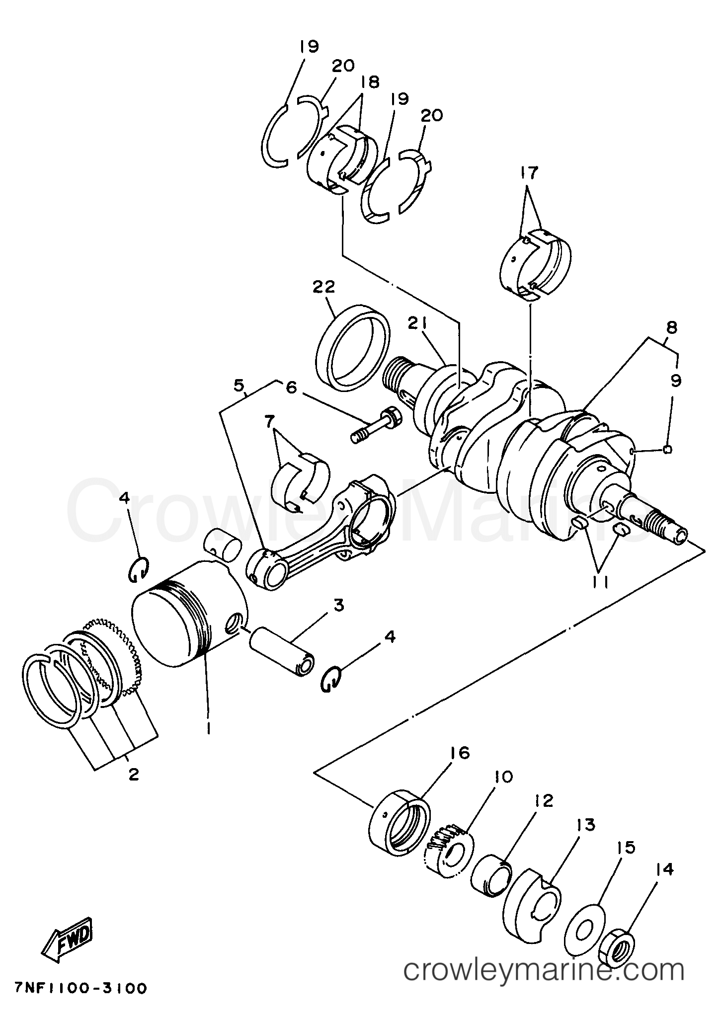 Yamaha Motors EDL6500S - CRANKSHAFT PISTON