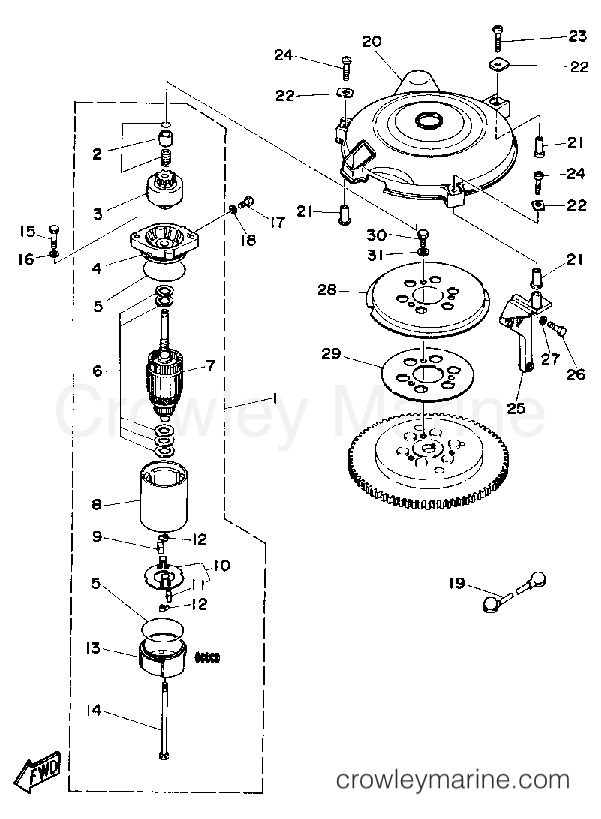 Yamaha Motors 50ETMLD - STARTING MOTOR