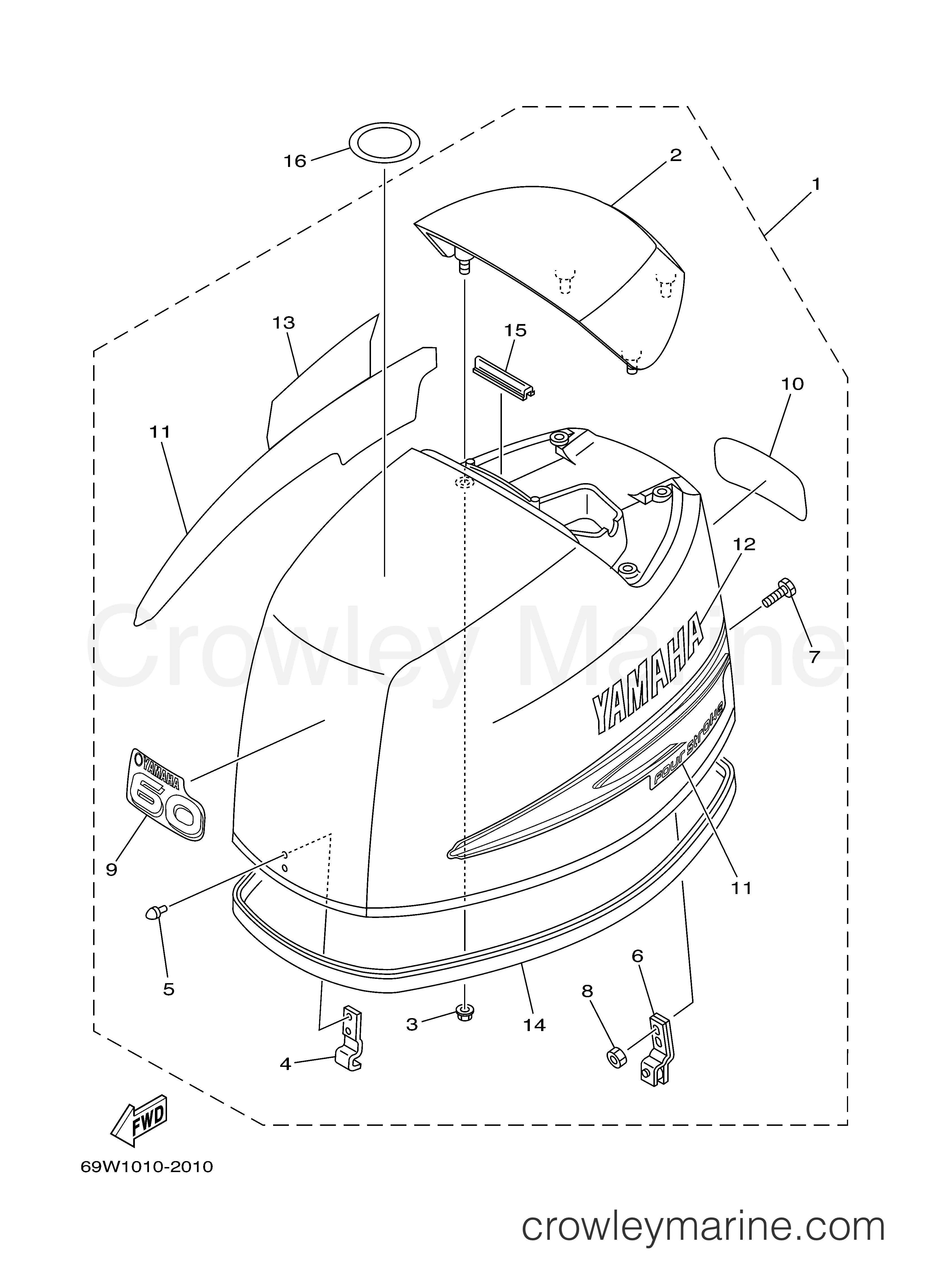Yamaha Motors F60TLRC - TOP COWLING