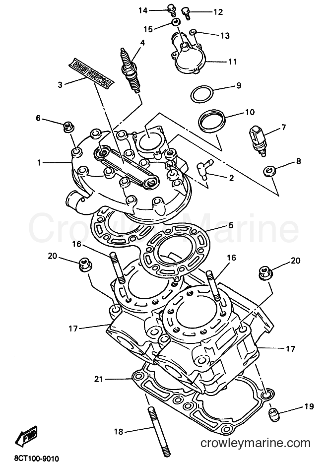 2000 Snowmobile VX500 - VX500 (8CJ4) [030] - CYLINDER HEAD