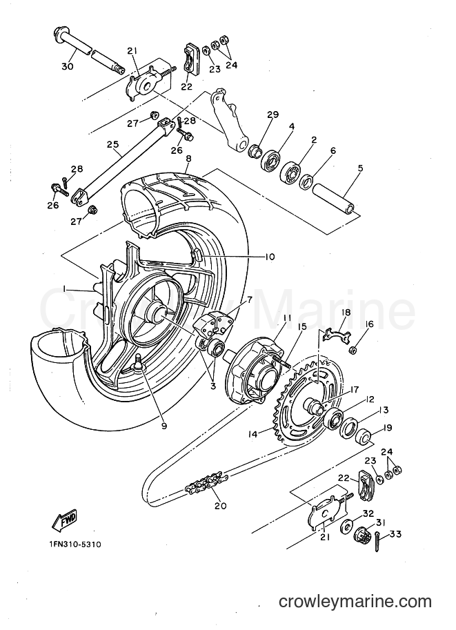 Yamaha Motors FZ750 T (2MG) [99A] - REAR WHEEL