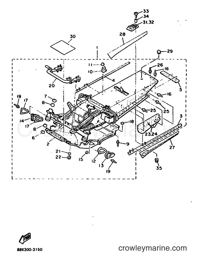 1993 Snowmobile VT480TF - VT480TF (88K3) [010] - FRAME