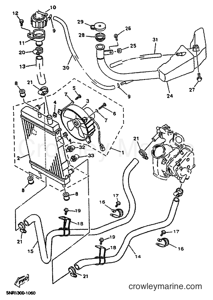 2001 Scooter YP150D - YP150D (5NS1) [010] - RADIATOR