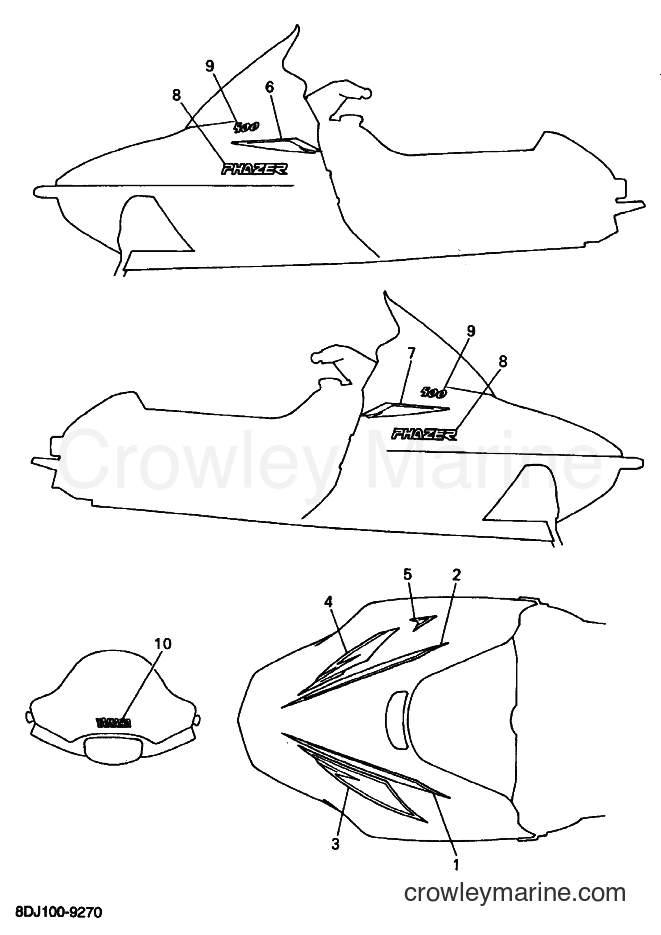 1999 Snowmobile PZ500 - PZ500 (8DJ1) [020] - EMBLEM