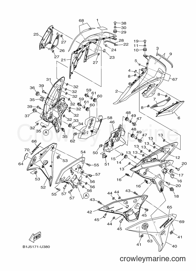 Yamaha Motors MTT850D (B1J5) [010] - COWLING