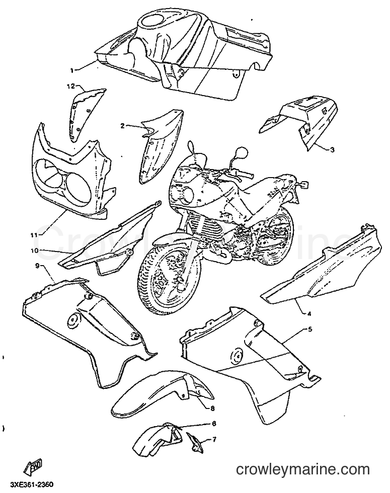Yamaha Motors TDR125 (3XE2) [999] - COLORED PARTS