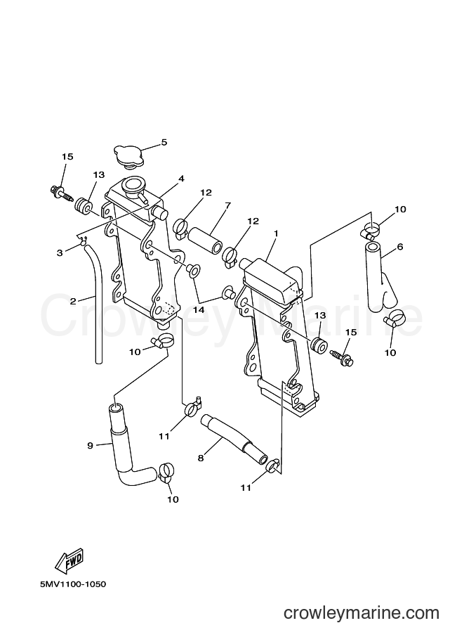 Yamaha Motors YZ125 (5MV2) [050] - RADIATOR & HOSE