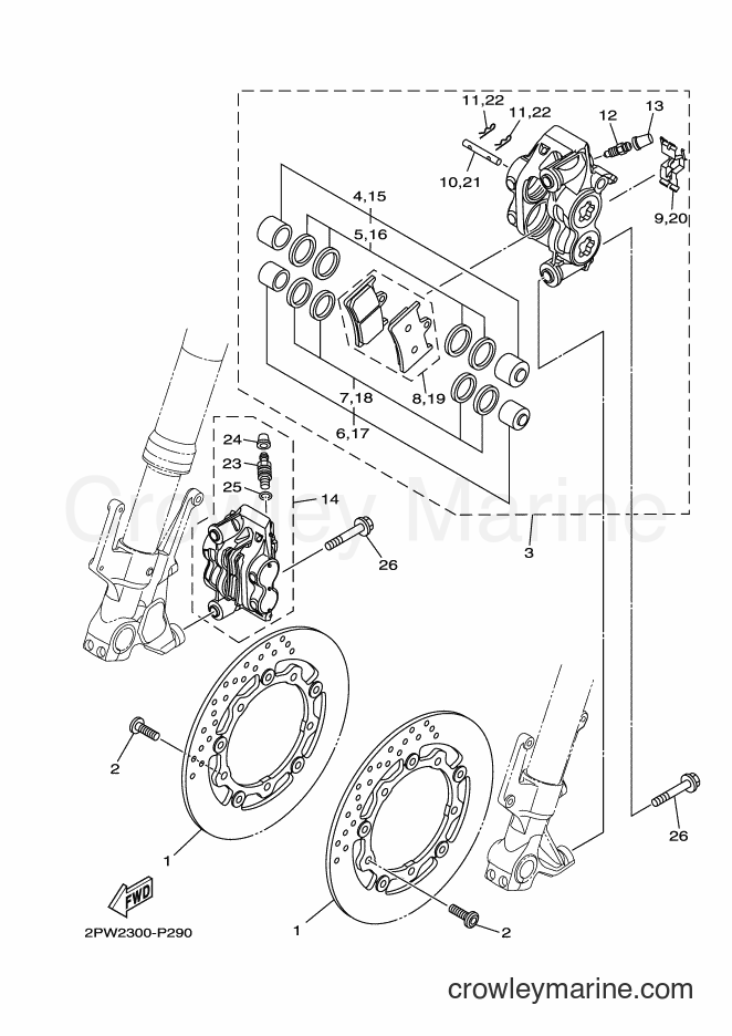 2016 Scooter XP500A - XP500A (2PWM) [050] - FRONT BRAKE CALIPER