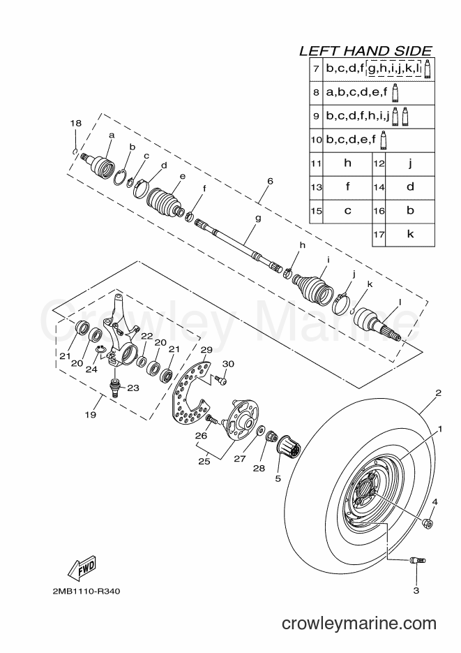 Yamaha Motors YXC700E (B85E) [010] - FRONT WHEEL