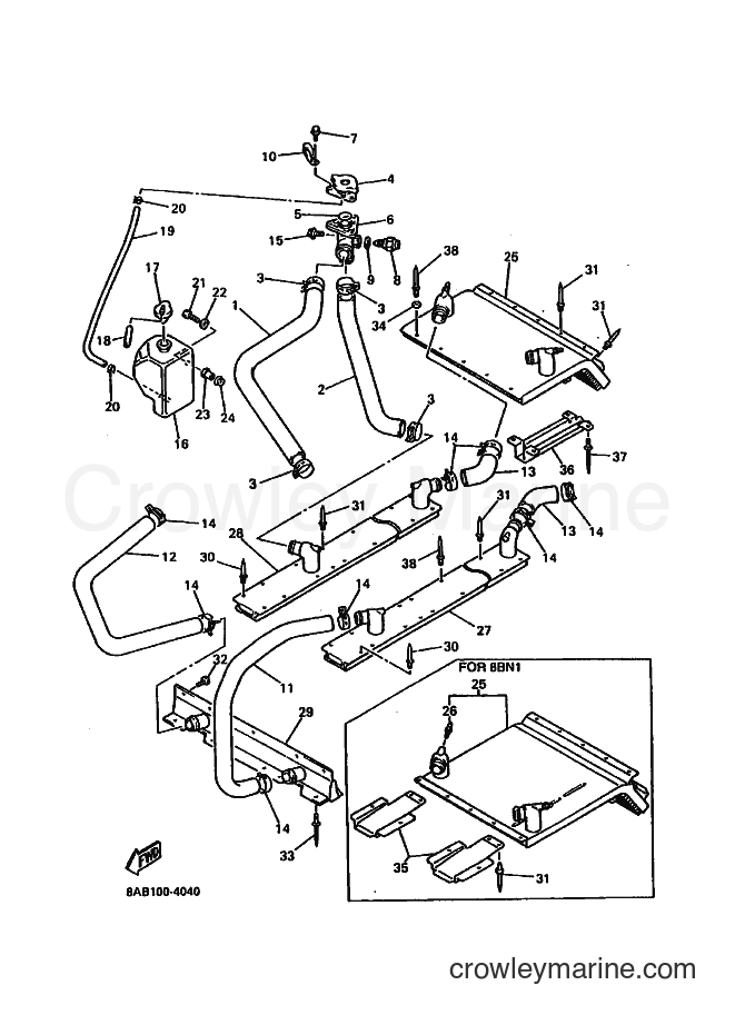 1994 Snowmobile VX500 - VX500 (8AB1) [030] - RADIATOR & HOSE