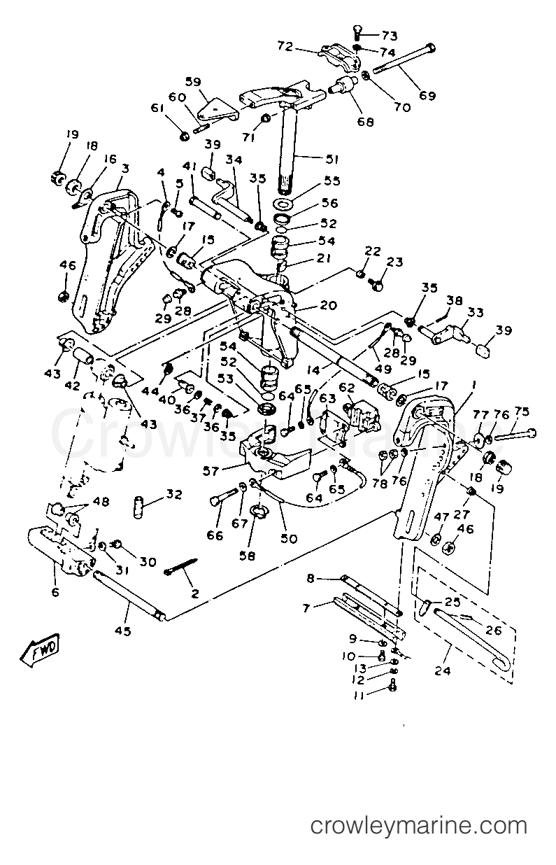 Yamaha Motors 40SD-JD - BRACKET 1 (40PR)