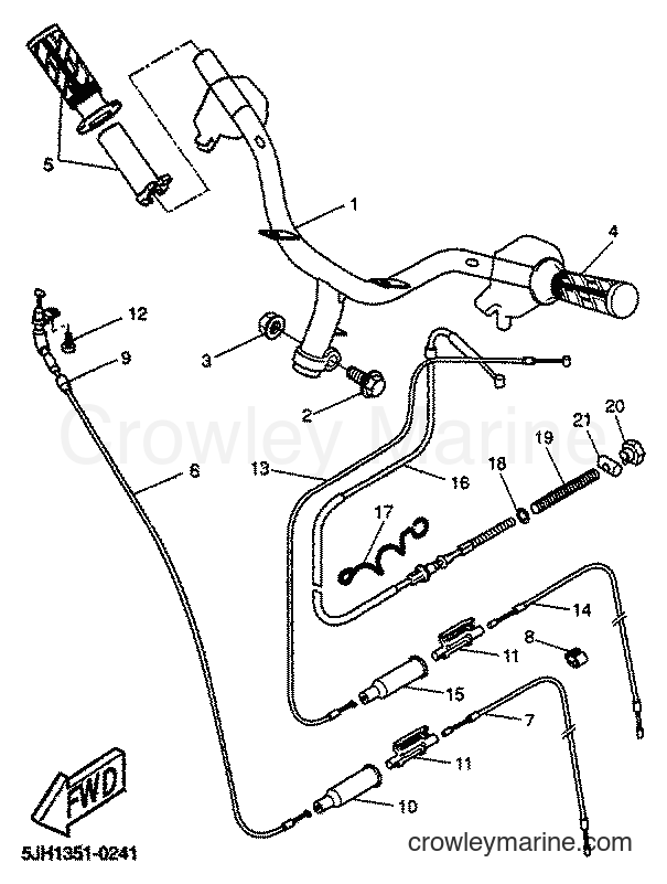 Yamaha Motors EW50 (5JH3) [030] - STEERING HANDLE & CABLE