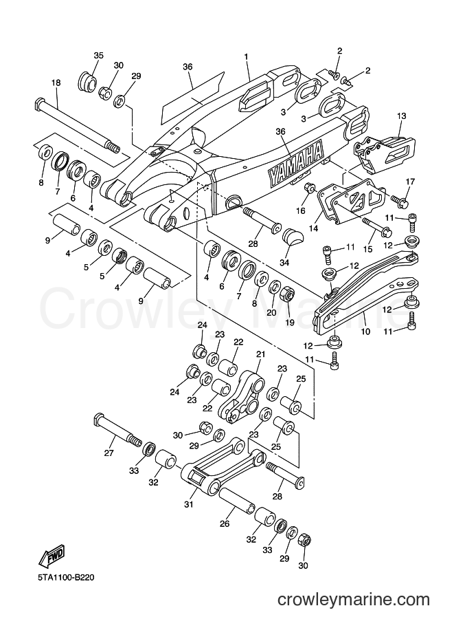 2003 Dirt Bike YZ250F - YZ250F (5UL2) [020] - REAR ARM
