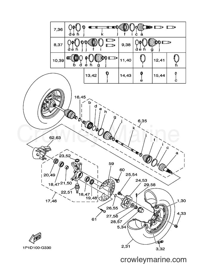 2008 ATV YFM400FWAN - YFM400FWAN (1P1E) [010] - FRONT WHEEL