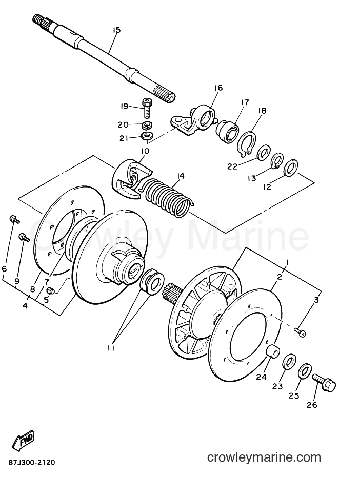 1994 Snowmobile PZ480 - PZ480 (8BF1) [020] - SECONDARY SHEAVE