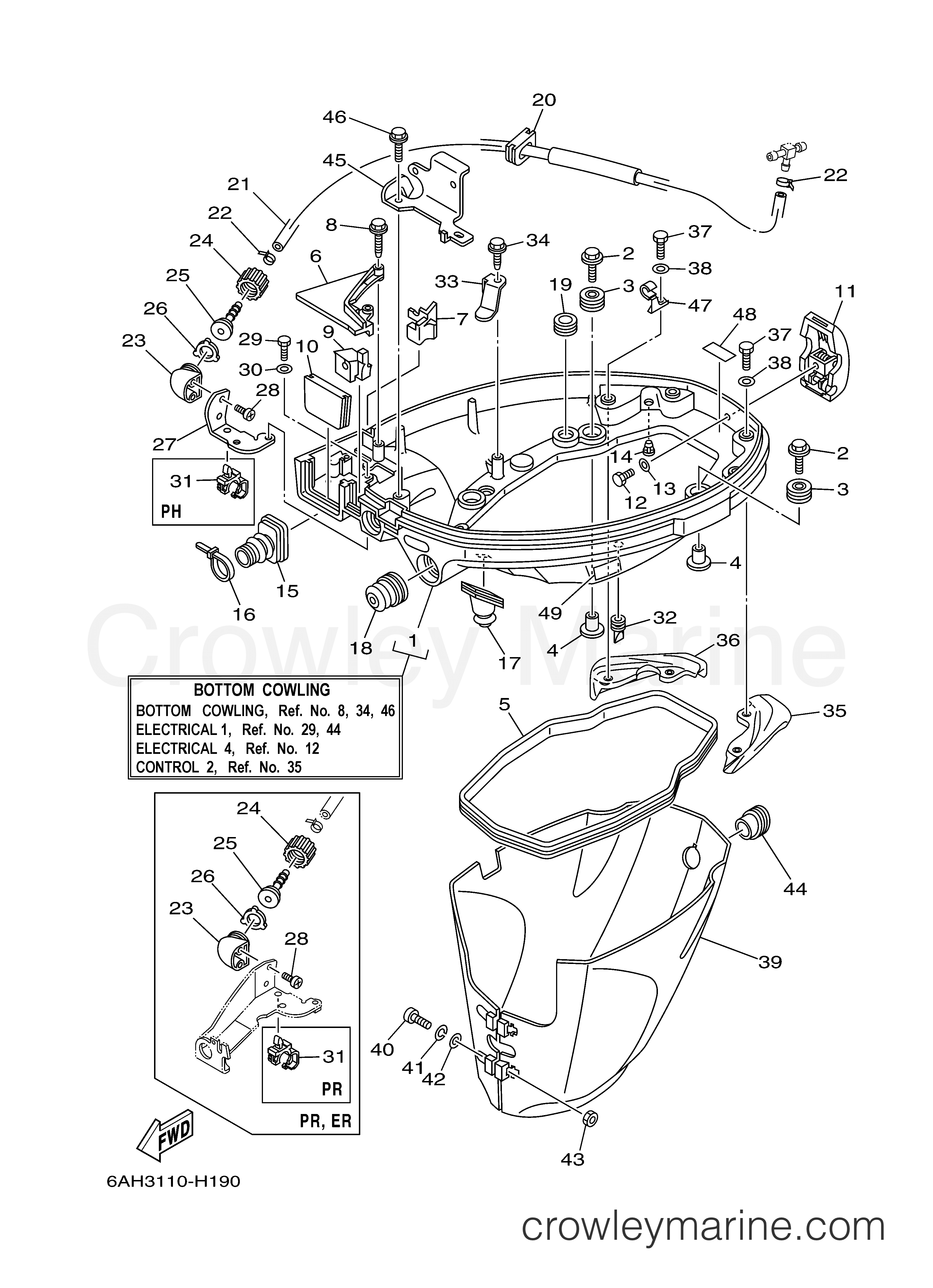 Yamaha Motors F20PLR - BOTTOM COWLING