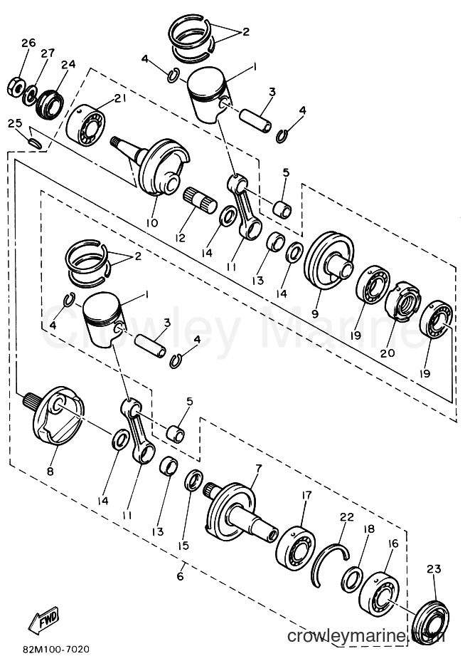 Yamaha Motors VX500 (8AB3) [999] - CRANKSHAFT & PISTON