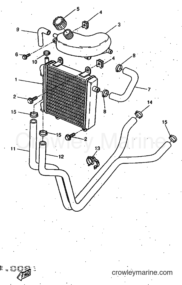 1997 Scooter YQ50 - YQ50 (5DR1) [999] - RADIATOR & HOSE