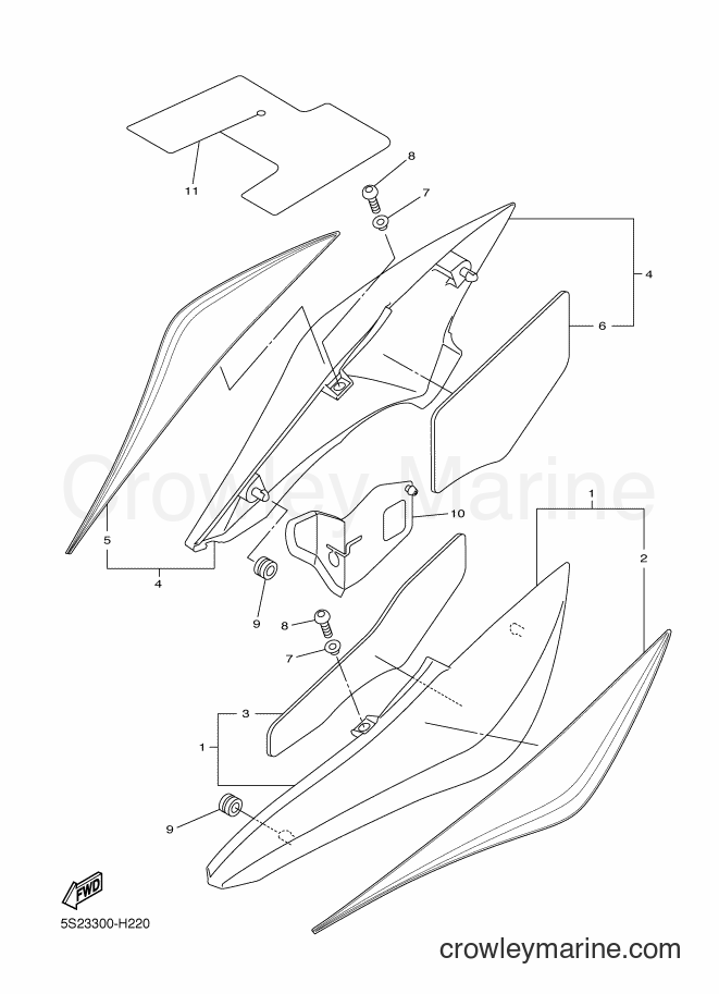 Yamaha Motors FZ6-SHG (4S8B) [060] - SIDE COVER