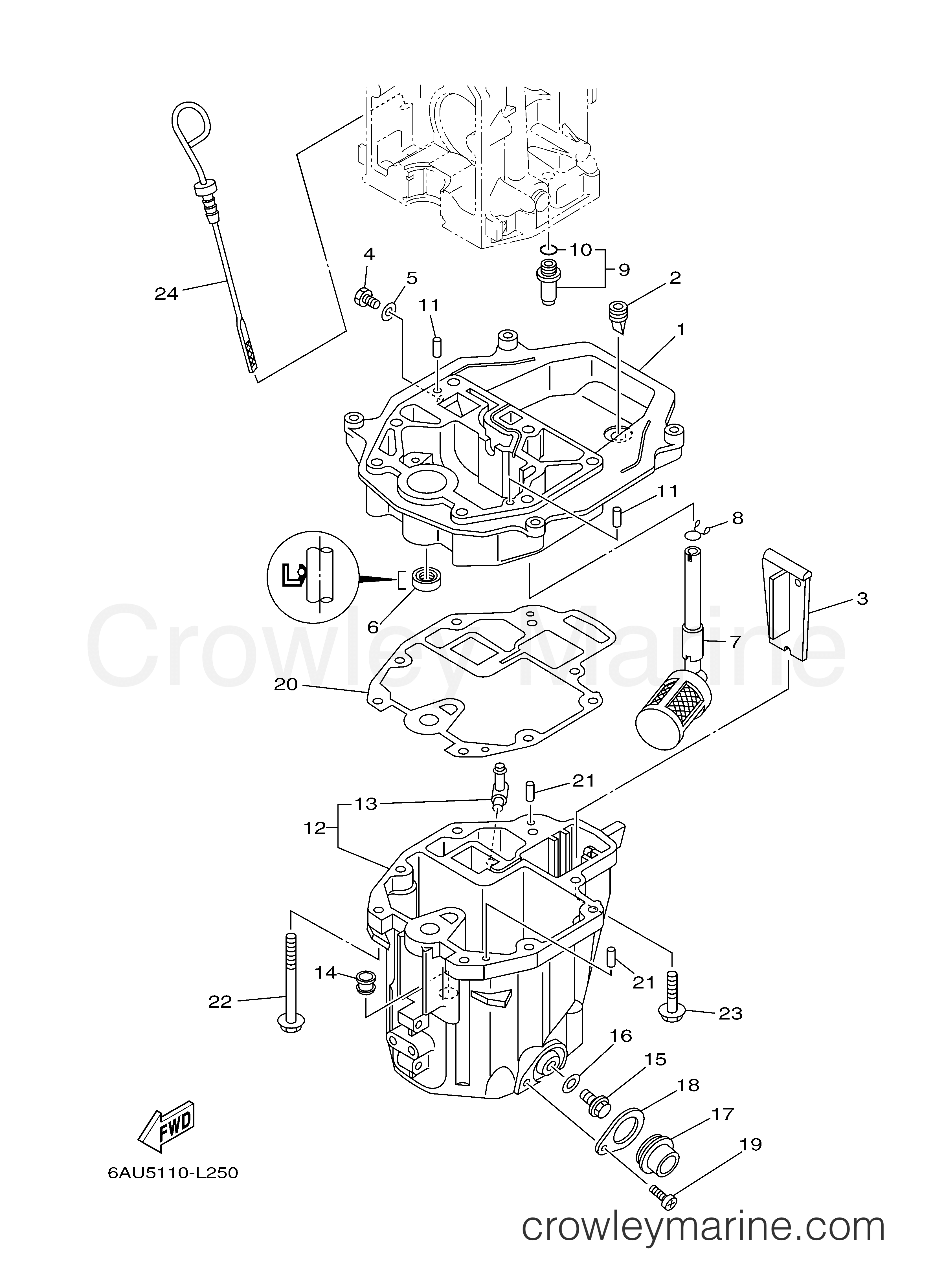Yamaha Motors T9.9XPHA - OIL PAN