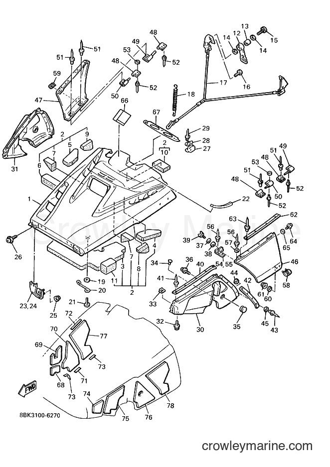 1997 Snowmobile VT480 - VT480 (8BK4) [010] - SHROUD