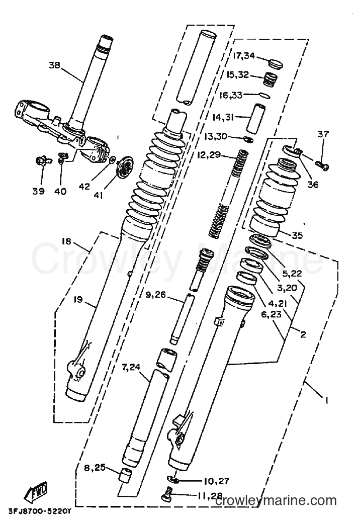 1995 Dirt Bike DT175 - DT175 (3FJ8) [010] - FRONT FORK