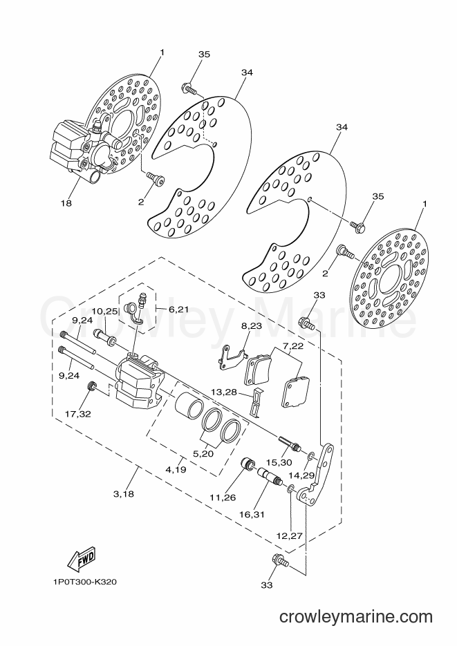2011 ATV YFM250 - YFM250 (1P0T) [010] - FRONT BRAKE CALIPER
