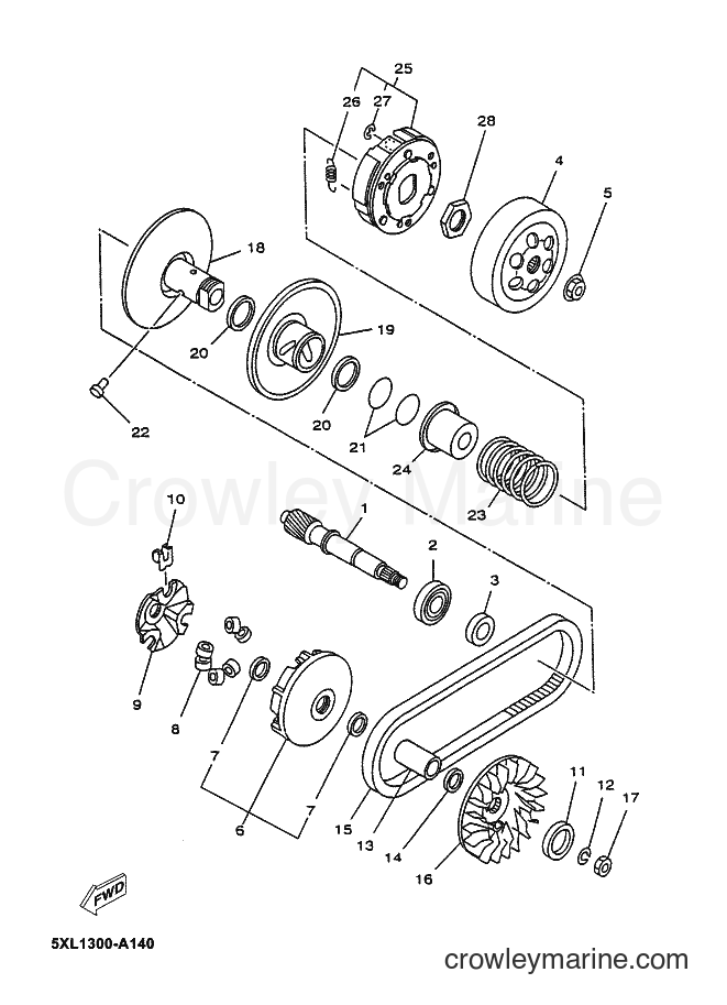 2007 Scooter YP125E - YP125E (5D81) [030] - CLUTCH