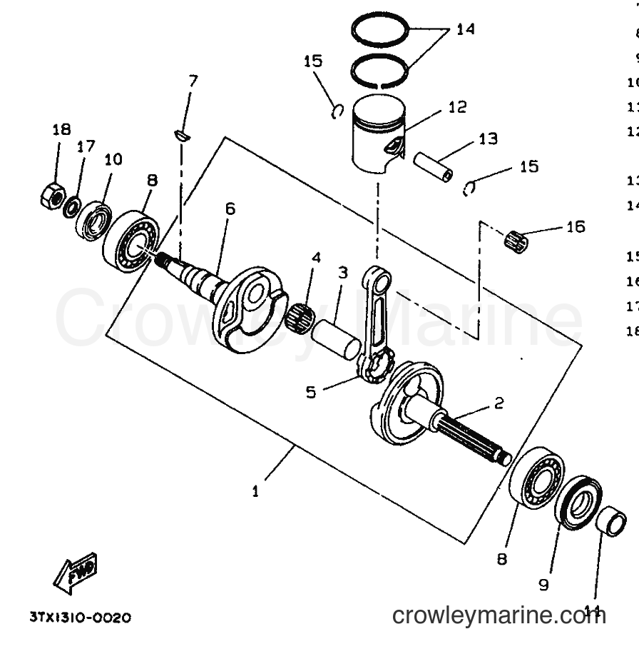1991 Scooter CW50 - CW50 (4BX1) [999] - CRANKSHAFT & PISTON
