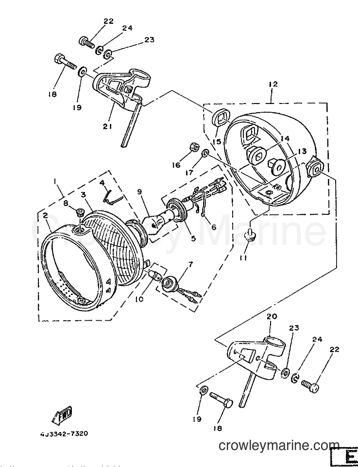 1987 Dirt Bike DT125-MX - DT125-MX (4J3) [999] - HEADLIGHT
