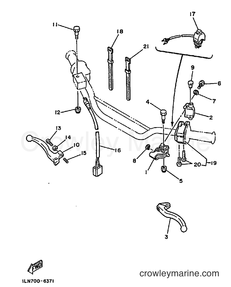 1990 Dirt Bike TT350 - TT350 (3GJ2) [010] - HANDLE SWITCH & LEVER