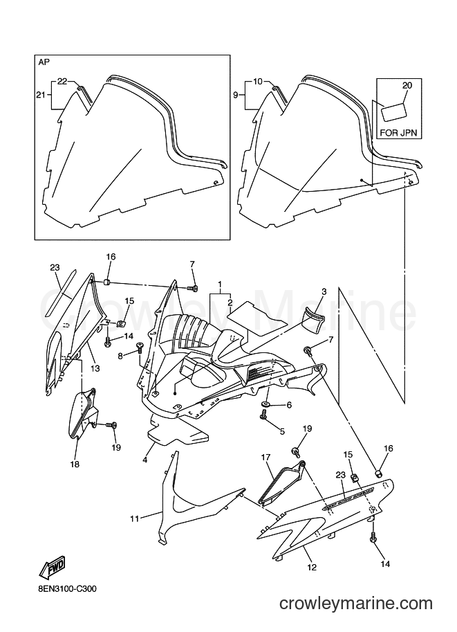 Yamaha Motors SXV70M (8EN5) [020] - WINDSHIELD