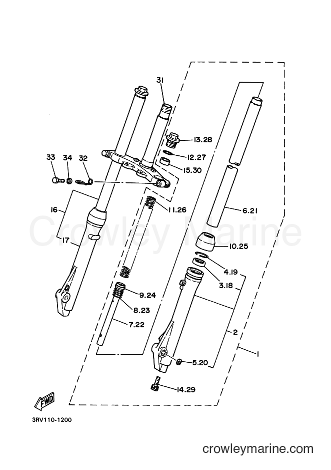 Yamaha Motors PW80 (4BCA) [030] - FRONT FORK