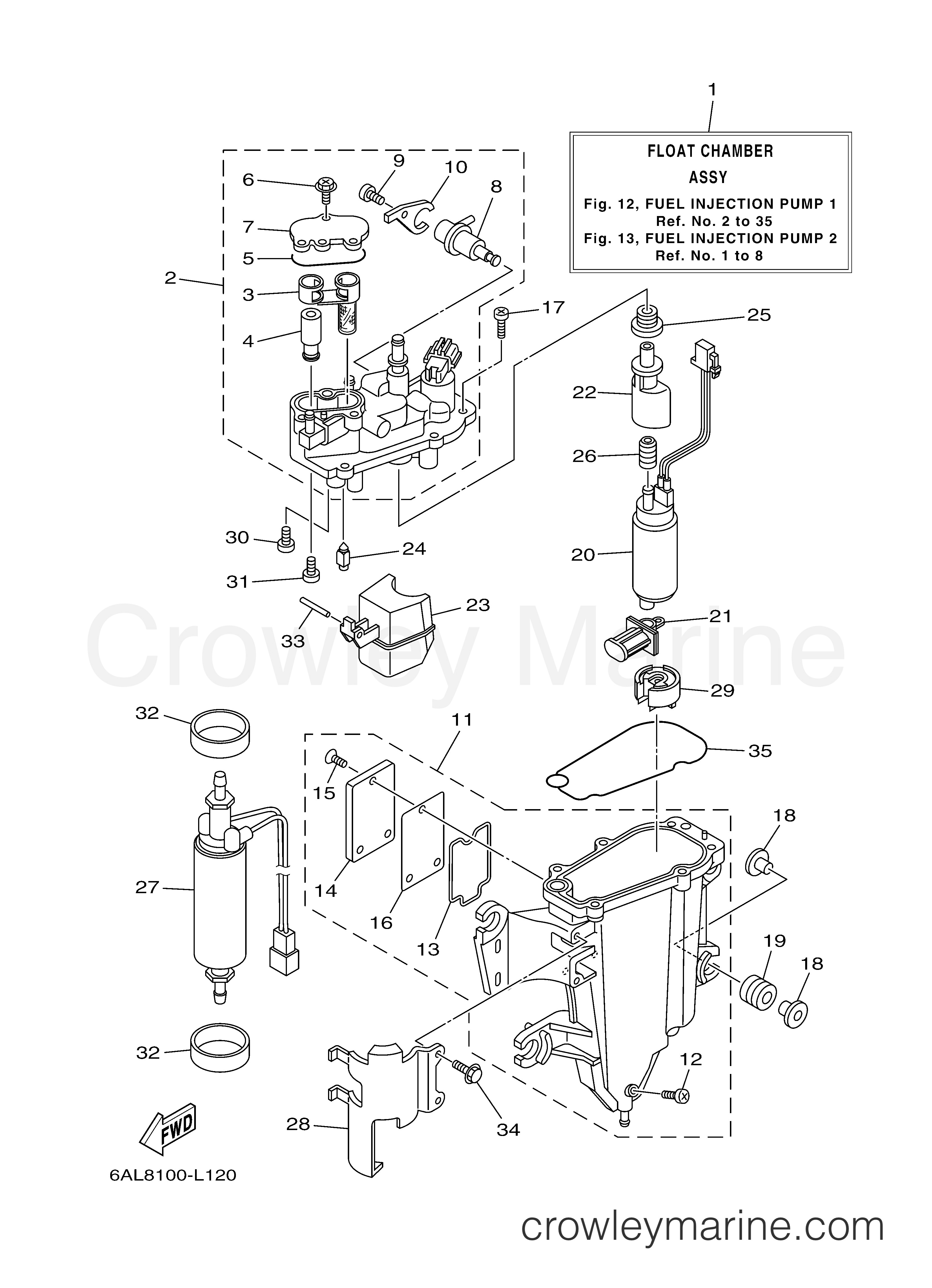Yamaha Motors F225XA - FUEL INJECTION PUMP 1