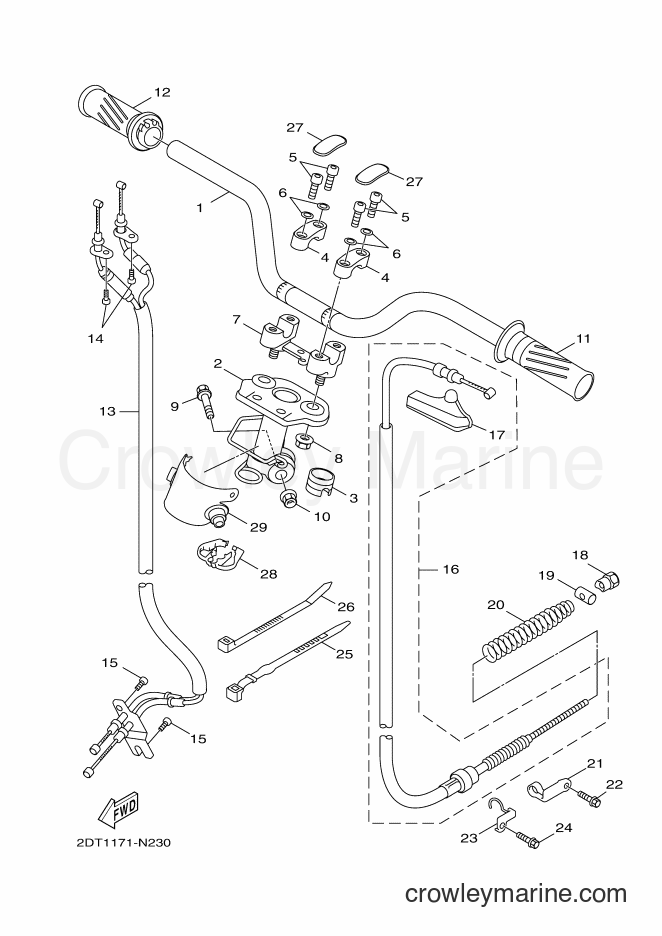 Yamaha Motors YW50F (1CDE) [010] - STEERING HANDLE & CABLE