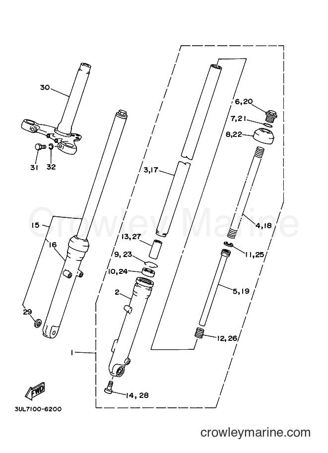 Yamaha Motors RT100 (3UL8) [020] - FRONT FORK