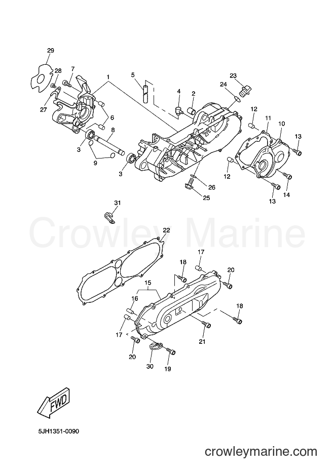 Yamaha Motors CW50 (5NT5) [010] - CRANKCASE