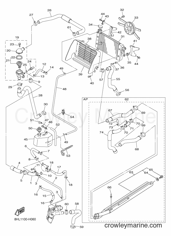 2009 Snowmobile RFX10RSS - RFX10RSS (8HK2) [010] - RADIATOR & HOSE