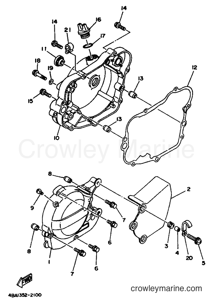 1992 Scooter TZR80RR - TZR80RR (4BA1) [999] - CRANKCASE COVER 1
