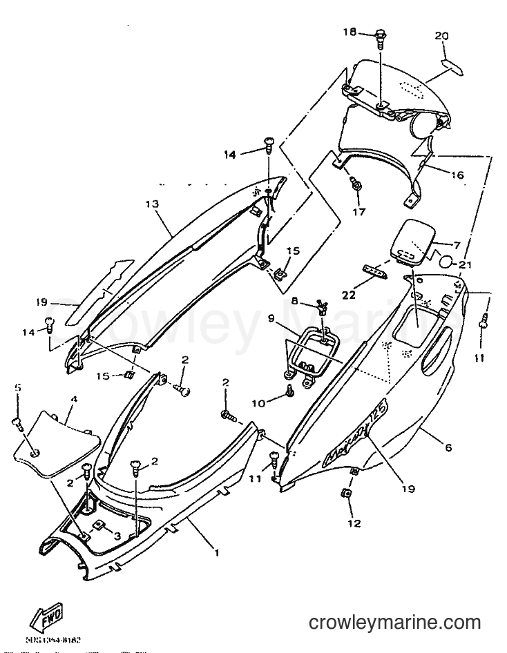 1999 Scooter YP125E - YP125E (5DS8) [010] - SIDE COVER