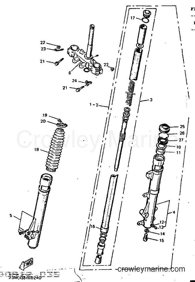 1991 Dirt Bike DT125R - DT125R (3PY3) [999] - FRONT FORK