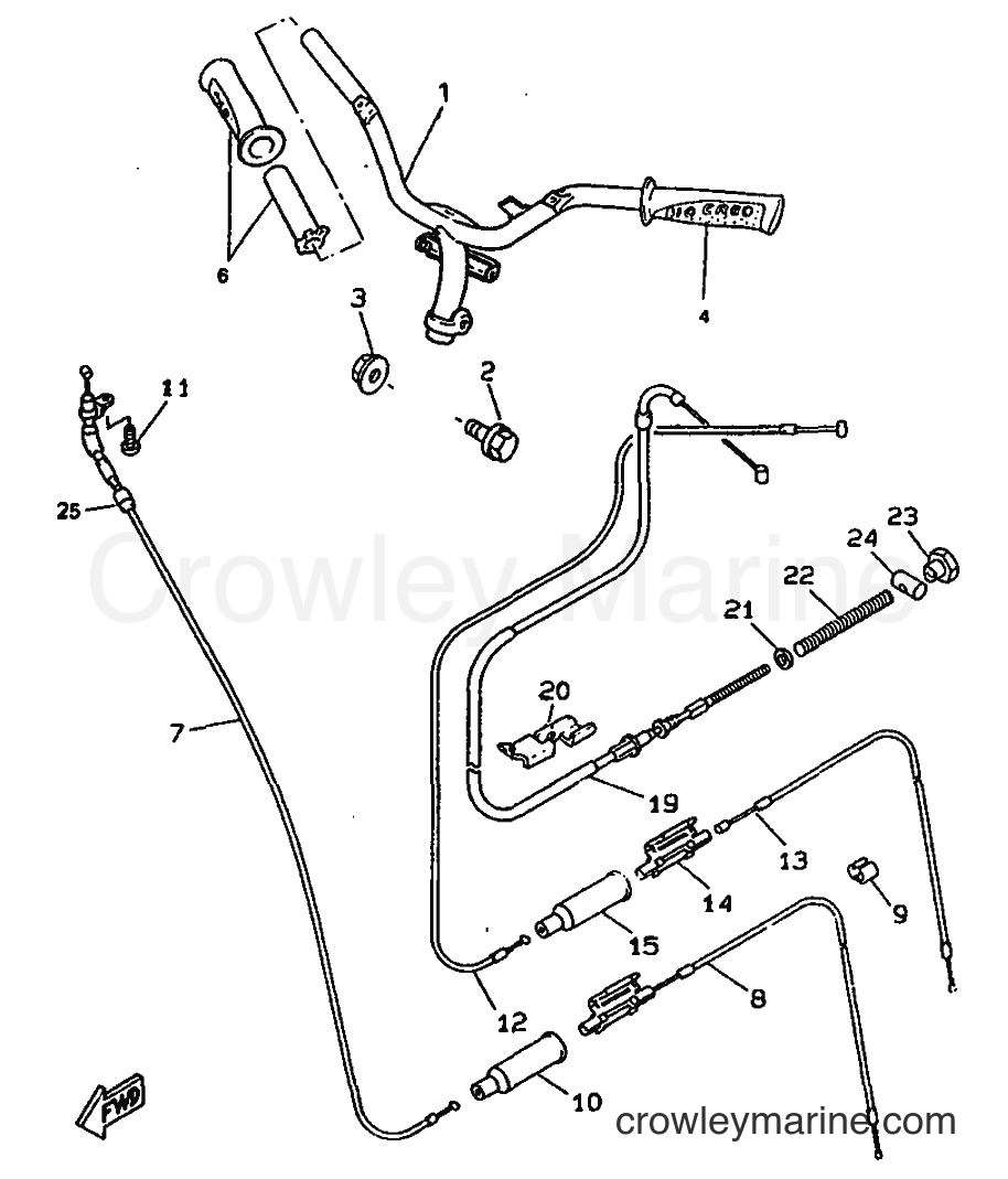 1998 Scooter CW50RSX - CW50RSX (4YC3) [999] - STEERING HANDLE & CABLE