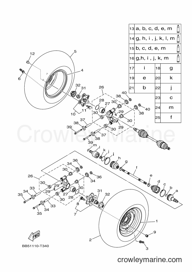 2019 ATV YFM450FWB - YFM450FWB (BJ5C) [010] - REAR WHEEL